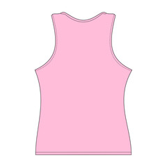 Pink tanktop female back view