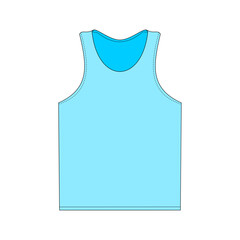 Tanktop male front view template mock up vector illustration