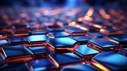 Fototapeta premium Futuristic Blue Hexagonal Net Background , Background Image,Desktop Wallpaper Backgrounds, Hd