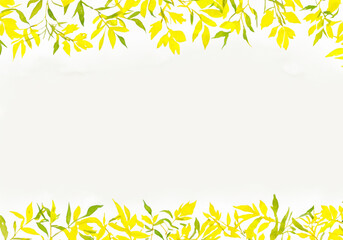 ナチュラルな黄色い花の水彩フレーム