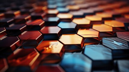 Obraz premium Hexagonal Wave Background. , Background Image,Desktop Wallpaper Backgrounds, Hd