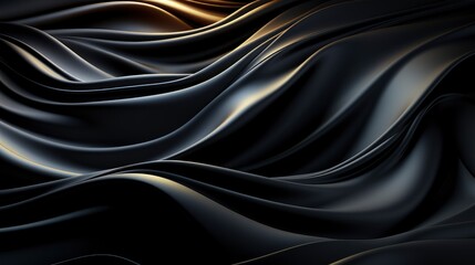 Fototapeta premium Realistic Black Background With Wavy Lines , Background Image,Desktop Wallpaper Backgrounds, Hd