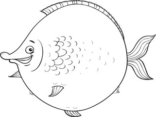 fish in the water,bird, vector, illustration, 