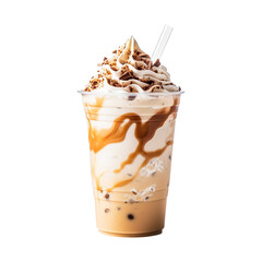 chocolate ice cream frappe isolated on transparent background Remove png, Clipping Path