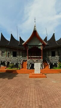 Sultan's palace built in traditional style. Istano Silinduang Bulan. Sumatra, Indonesia.