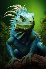 Fototapeta premium an iguana perched on a tree branch