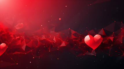 Romantic Digital Heart - Geometric Figure Poster for Web-Page and Presentation Background