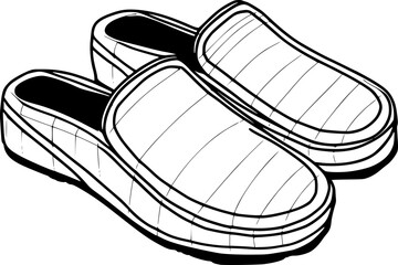Outline of Slippers for coloring page