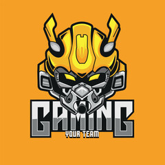 animals yellow robot logo gaming 