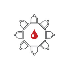 illustration of hijama or cupping therapy Icons in flat vector art.