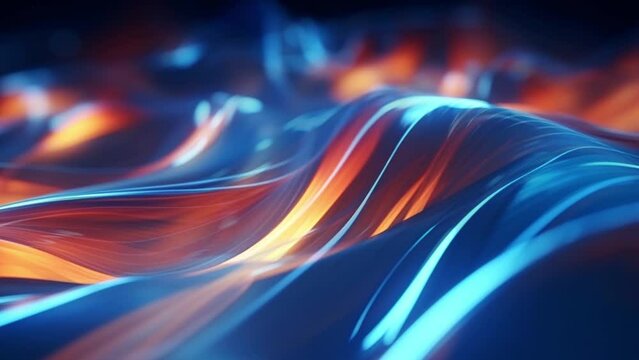 Loop wave abstract background, neon color technology design motion footage. Futuristic light graphic abstract. Curve energy background. Loopable backdrop.