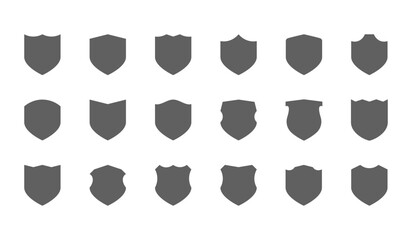 shield icon set, protection, armor, security, multiple options, editable - obrazy, fototapety, plakaty