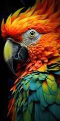 Obraz premium A vibrant parrot's face up close