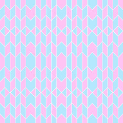 Light blue and pink background. 