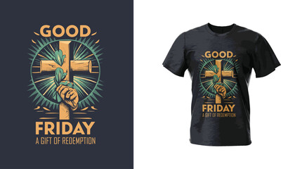 Good Friday Redemption: Vector Typography T-shirt Design