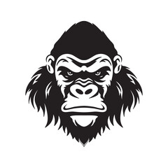 Gorilla head logo silhouette vector