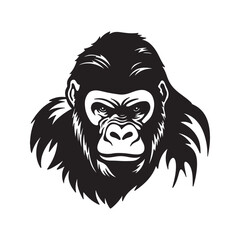 Obraz premium Gorilla head logo silhouette vector