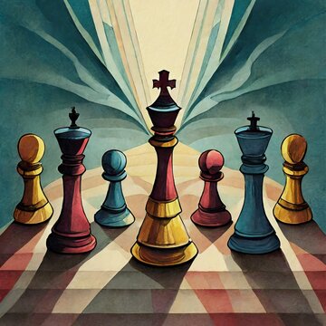 chess pieces on the board