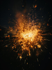 Fototapeta premium Fireworks on black background,created with Generative AI tecnology.