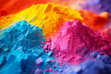 colorful rainbow holi paint color powder gradient.