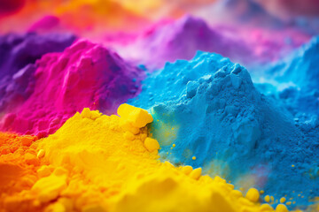 colorful rainbow holi paint color powder gradient.