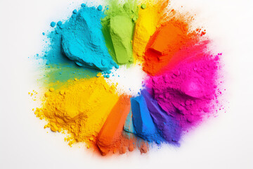 colorful rainbow holi paint color powder gradient.