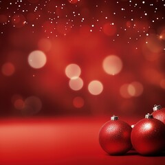 Fototapeta premium Abstract red Christmas wallpaper with copy space background. Perfect for holiday greeting cards, social media posts, and website designs.