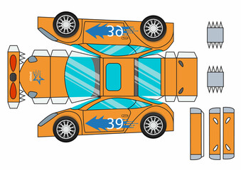 3D PRINTABLE CAR, Paper Craft, Ready to print, Paper Model,Toy,Print-at-Home