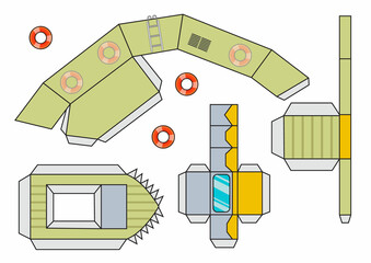 Speedboat in cartoon style 3D PRINTABLE boat, Paper Craft, Ready to print
