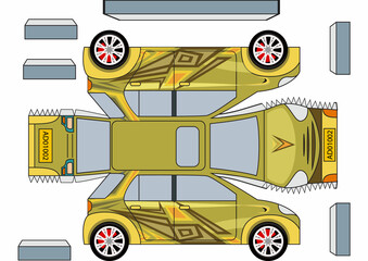 3D PRINTABLE CAR, Paper Craft, Ready to print, Paper Model,Toy,Print-at-Home