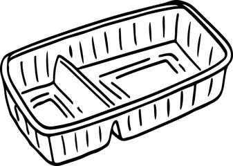 hand drawn plastic waste illustration.