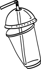 hand drawn plastic waste illustration.