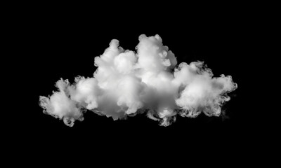 Fototapeta na wymiar White cloud isolated on black background