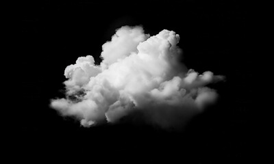 White cloud isolated on black background