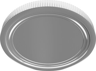 Digital png illustration of big silver coin on transparent background