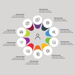 Circle Infographic, Process flow, EPS  10 Vector