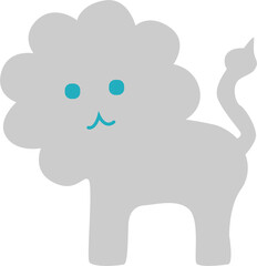 Digital png illustration of grey lion on transparent background