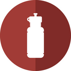 Digital png illustration of brown circle with bottle on transparent background