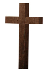 Digital png illustration of wooden cross on transparent background