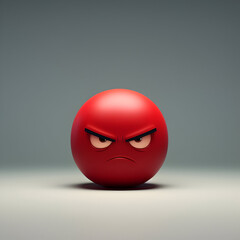 3d anger face cartoon character, Angry face smiley, Icon for Angry face, 3d anger expression