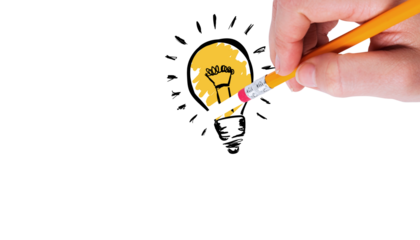 Digital png illustration of light bulb erased by pencil held in hand on transparent background