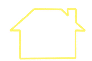 Digital png illustration of yellow house shape on transparent background