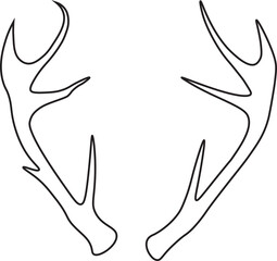 Digital png illustration of deer antlers on transparent background