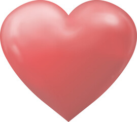 Digital png illustration of big red shiny heart on transparent background