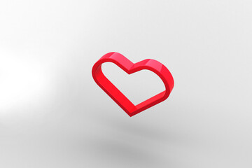 Digital png illustration of red heart on transparent background