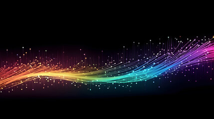 Fototapeta na wymiar abstract futuristic background with colorful glowing neon moving high speed wave lines and bokeh lights. Data transfer concept Fantastic wallpaper
