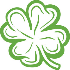 Digital png illustration of green clover leaf on transparent background