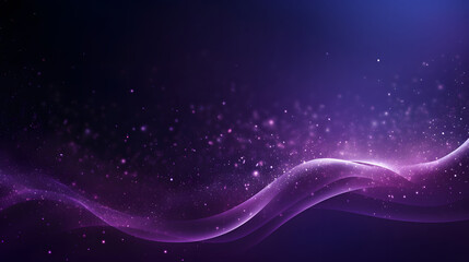 Digital purple particles wave and light abstract background with shining dots stars.