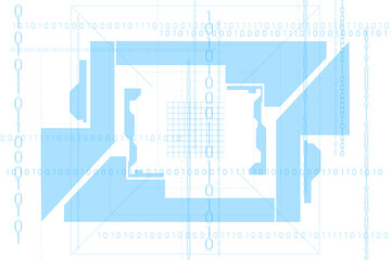 Digital png illustration of data processing on transparent background