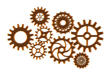 Digital png illustration of cog wheels on transparent background